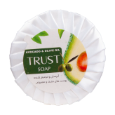 صابون اووکادو زیتون تراست trust آبرسان و روشن کننده پوست خشک