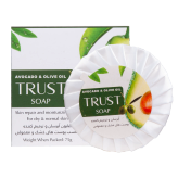 صابون اووکادو زیتون تراست trust آبرسان و روشن کننده پوست خشک