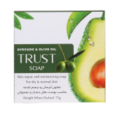 صابون اووکادو زیتون تراست trust آبرسان و روشن کننده پوست خشک